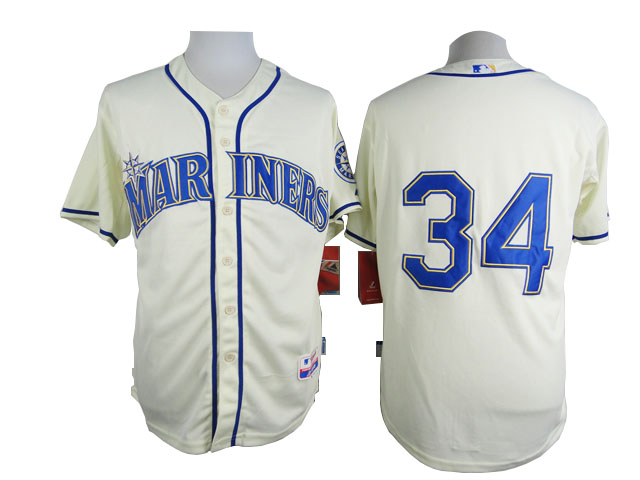 Men Seattle Mariners #34 Hernandez Cream MLB Jerseys->seattle mariners->MLB Jersey